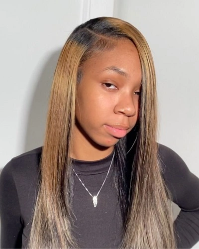 Long Blunt Cut with Side Part