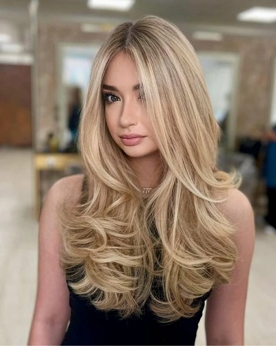 Long Hair with Face Framing Layers