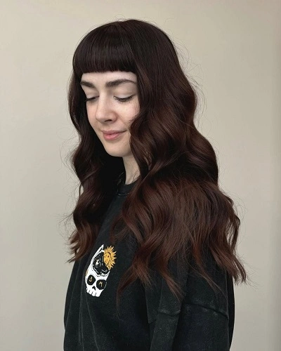 Long Hair with Micro Bangs 