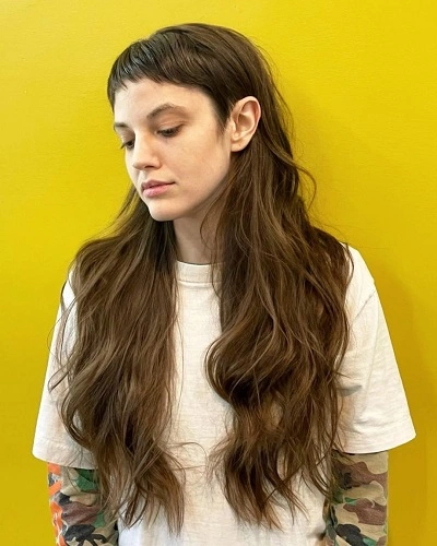 Long Hair with Micro Bangs