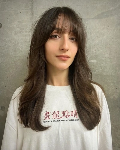 Long Hair with Wispy Fringe 
