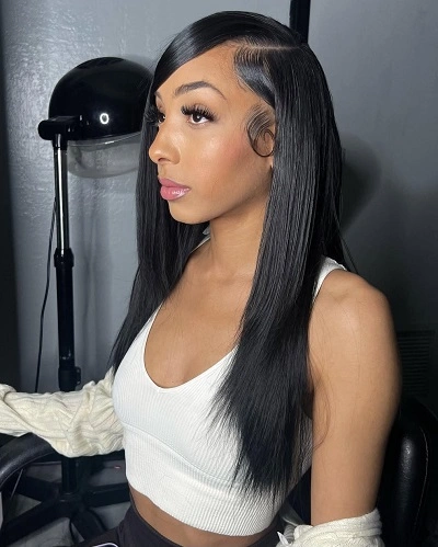 Loose Straight Hair with Side Part