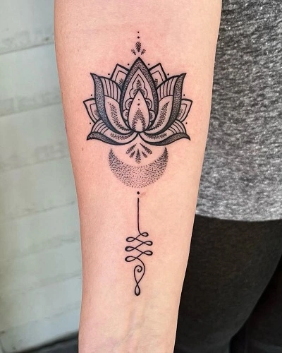 Lotus Forearm Tattoos for Women
