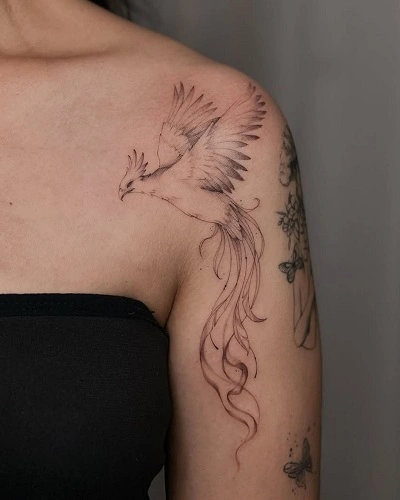 Phoenix Shoulder Tattoos Female
