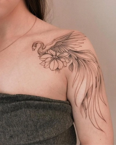 Phoenix Shoulder Tattoos Female