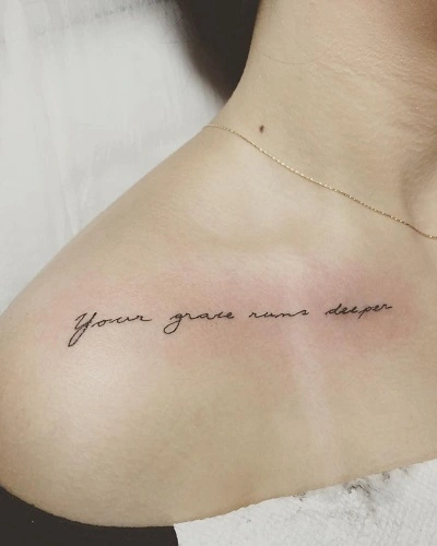 Quote Shoulder Tattoos for Women