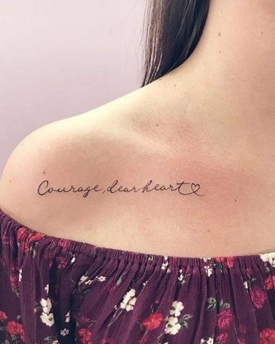 Quote Shoulder Tattoos for Women