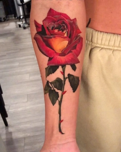 Rose Tattoos on Forearm for Women 