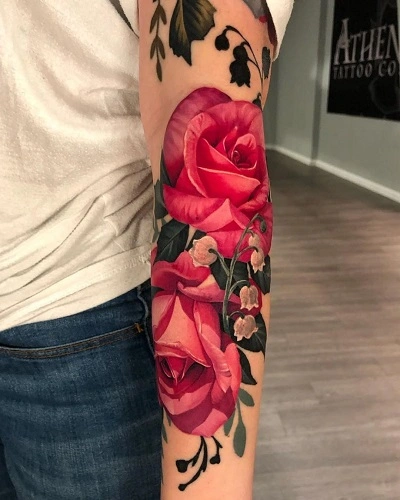 Rose Tattoos on Forearm for Women