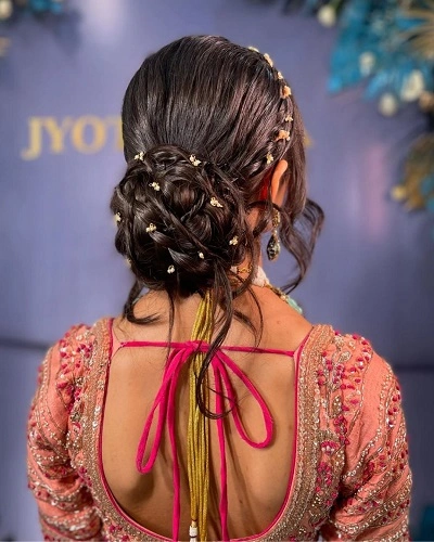 Side Braided Bun with Accessories