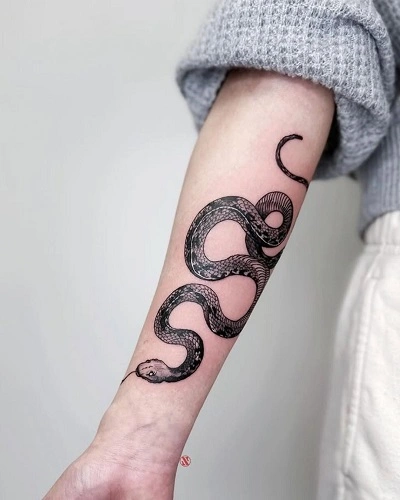 Snake Forearm Tattoos for Women