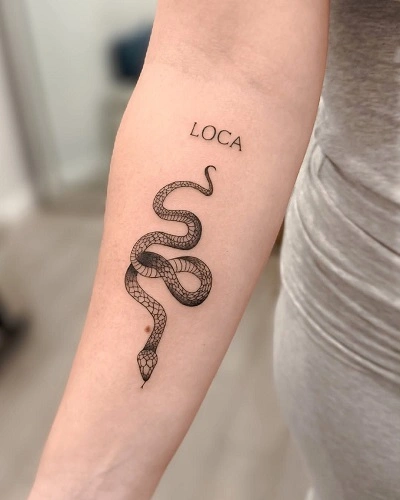 Snake Forearm Tattoos for Women