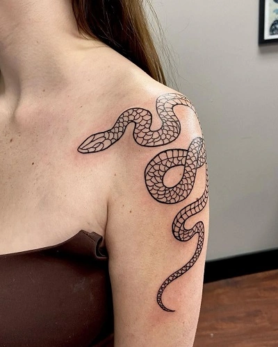 Snake Shoulder Tattoos Female