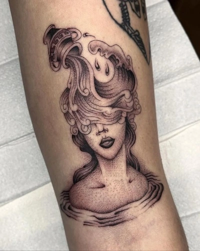Aquarius Zodiac Tattoos for Women