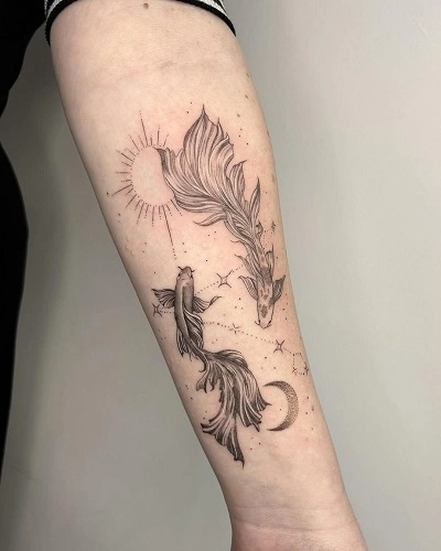 Pisces Zodiac Tattoos for Wome