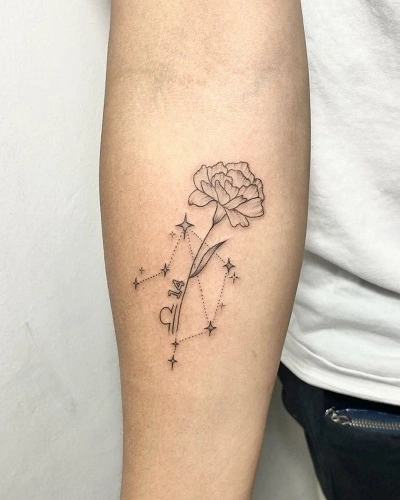 Zodiac Birth Flower Tattoos for Women