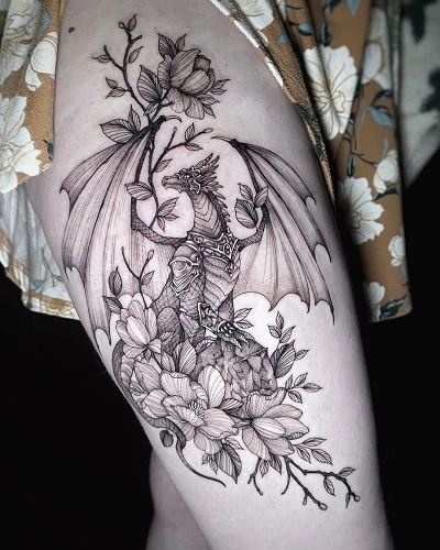 Armor Dragon Tattoo for Women