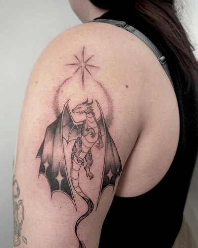 Celestial Dragon Tattoo for Women