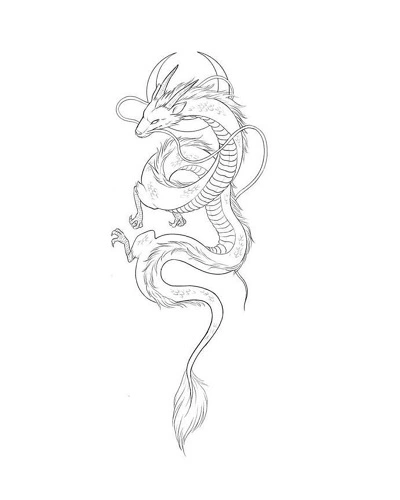 Dragon Tattoo Stencil for Women