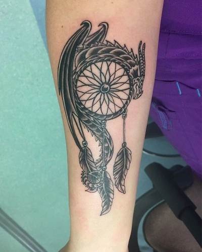 Dreamcatcher Dragon Tattoo for Women