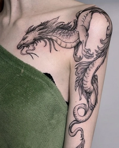 Eastern Dragon Tattoo for Women
