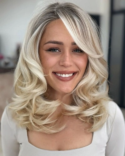 Layered Side Swept Bangs