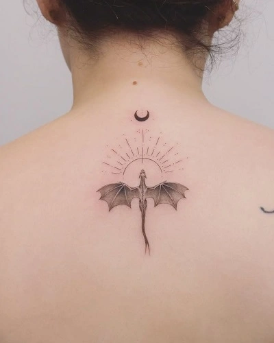 Moon Dragon Tattoo for Women