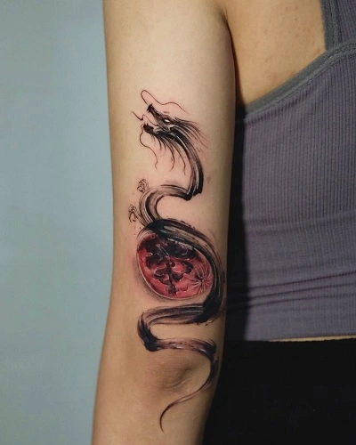 Moon Dragon Tattoo for Women