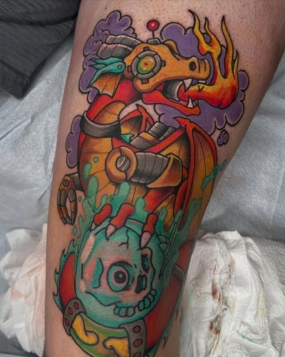 Steampunk Dragon Tattoo for Women
