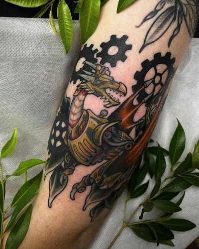 Steampunk Dragon Tattoo for Women