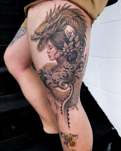 Tribal Dragon Tattoo for Women