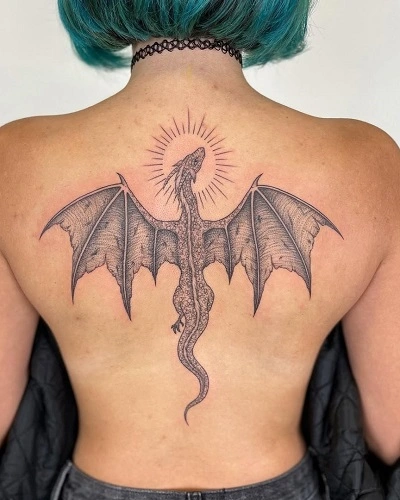 Winged Dragon Tattoo for Women