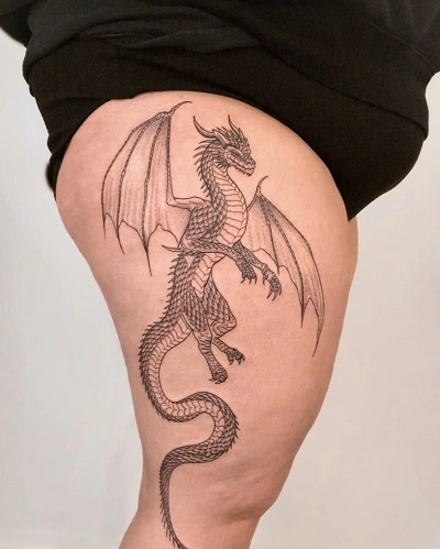 Winged Dragon Tattoo for Women