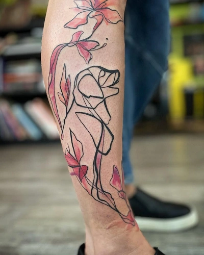 Abstract Dog Tattoo for Women