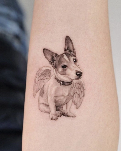 Angel Dog Tattoo for Women