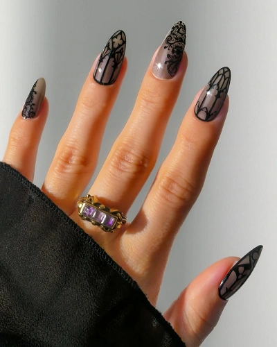 Black Nail Art Designs