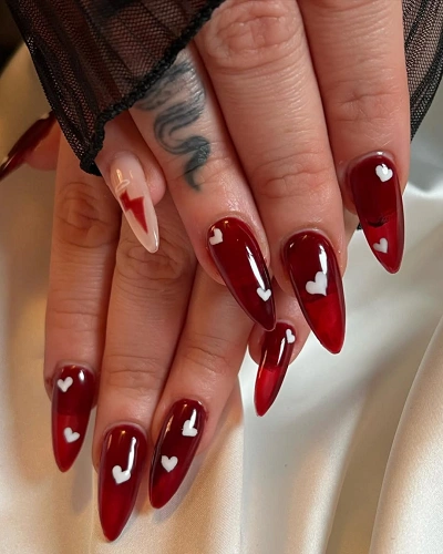 Blood Red Nail Art Designs