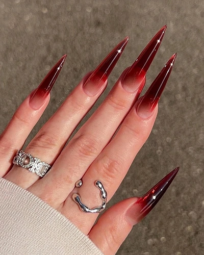 Blood Red Nail Art Designs