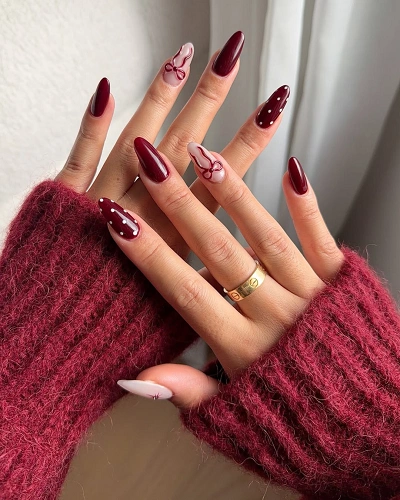 Burgundy Nail Art Designs