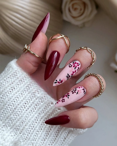 Burgundy Nail Art Designs
