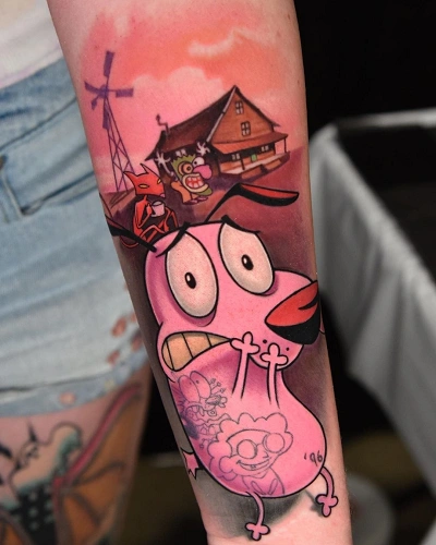 Cartoon Dog Tattoo for Women
