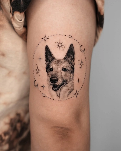 Celestial Dog Tattoo for Women