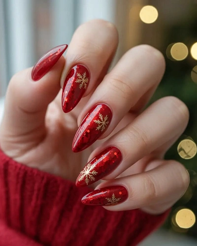 Christmas Red Nail Art Designs