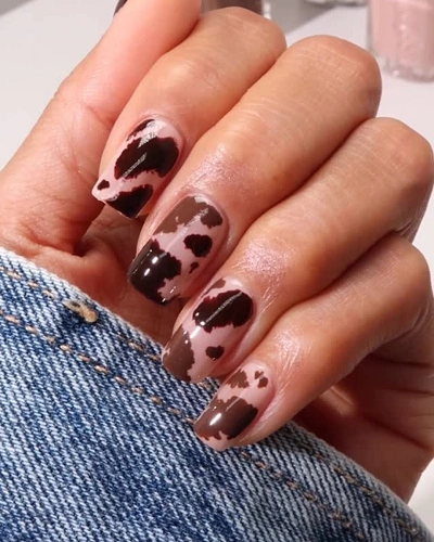 Cow Print Nail Art