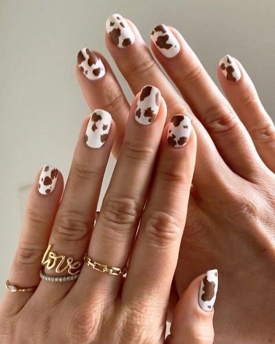 Cow Print Nail Art