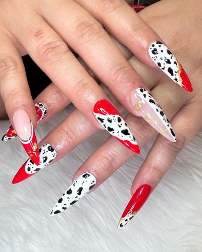 Dalmatian Spots Nail Art