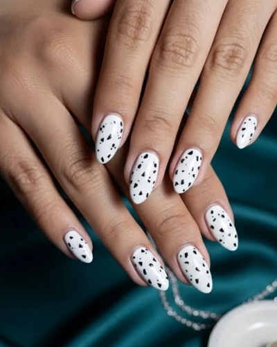 Dalmatian Spots Nail Art