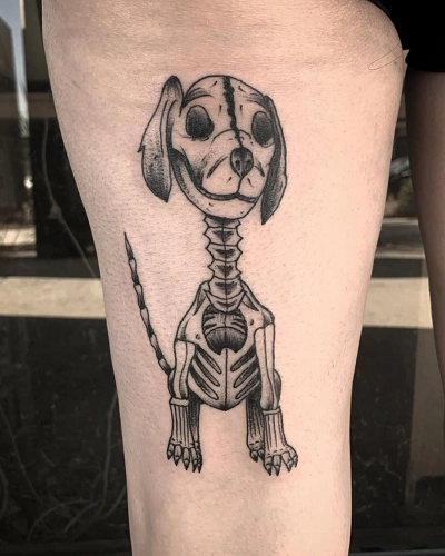 Dog Skeleton Tattoo for Women