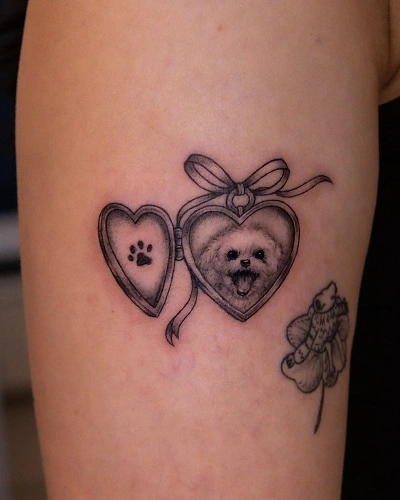 Heart and Dog Tattoo for Women