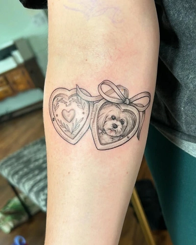 Heart and Dog Tattoo for Women